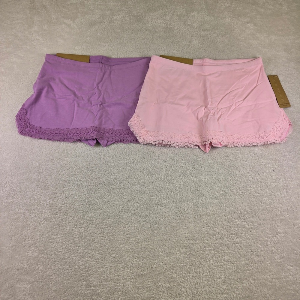 Chrome Riot Skort Set 2PK Pink Purple Lace Trim Stretch SK090293 Girls M